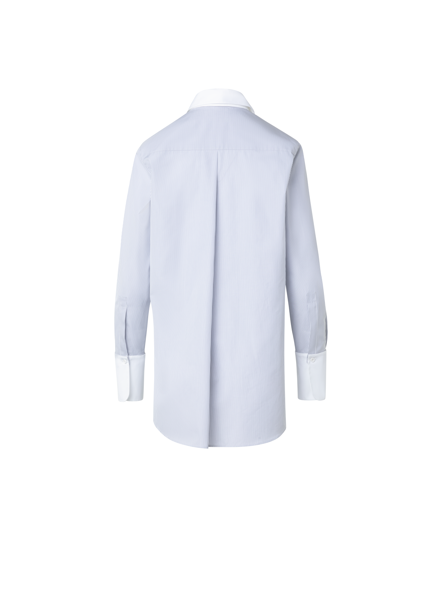 Designer Striped Cotton Tunic with White Collar - blue - multicolor