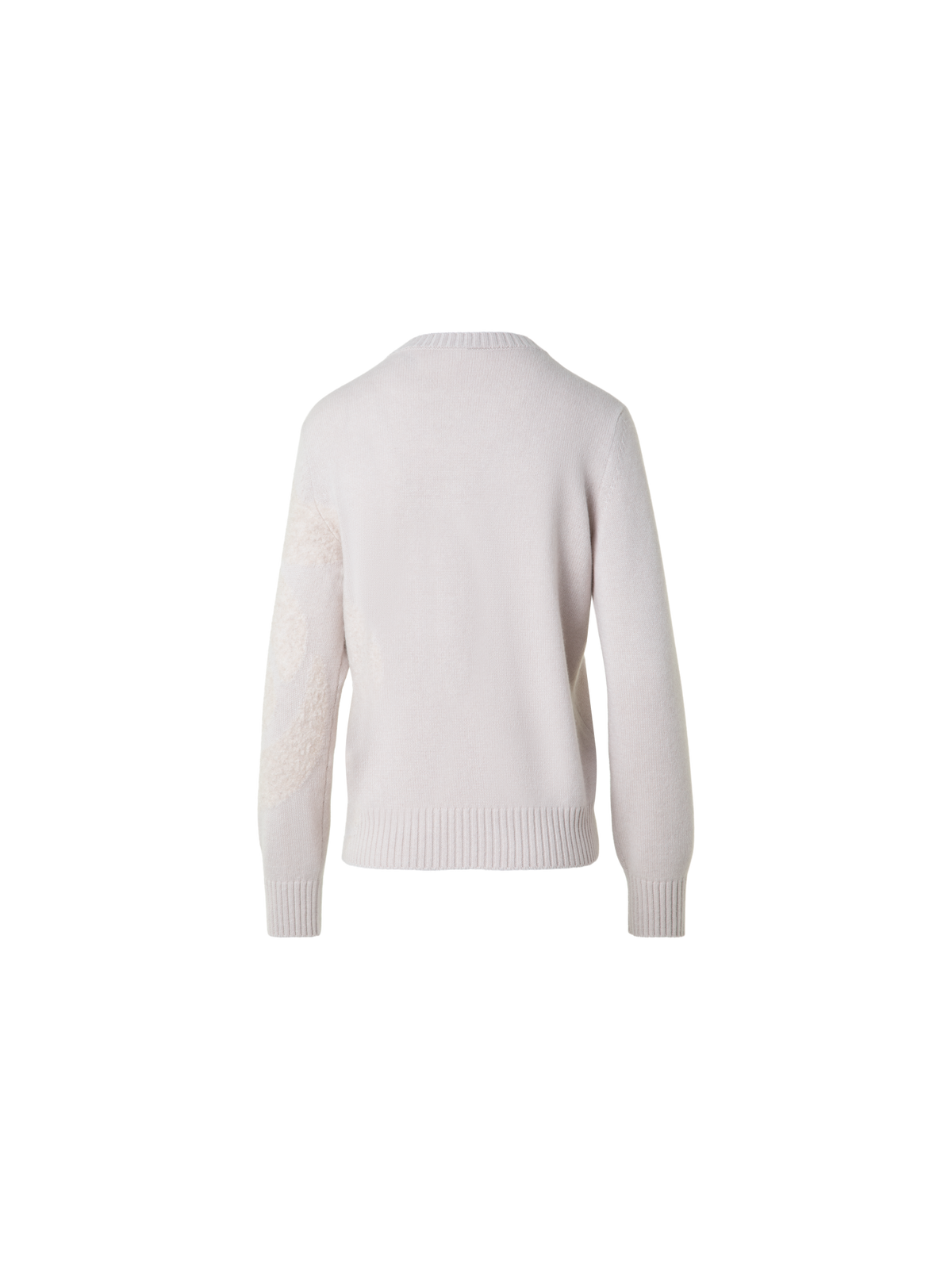 Designer Cashmere Sweater with 3D Anemone Intarsia - neutral - grey - beige