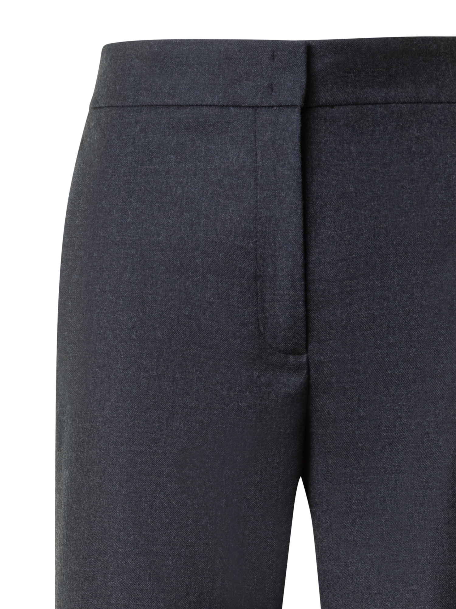 Designer Wide Straight Flannel Pants with Elastic Waist - neutral - grey