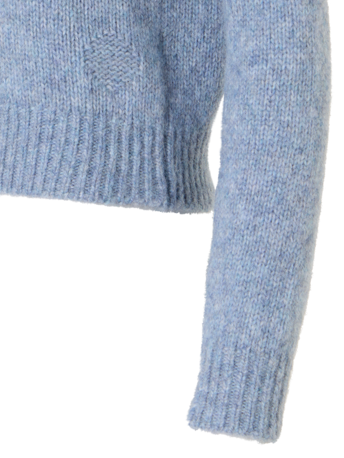 Designer Relaxed Knit Sweater in Fluffy Alpaca - blue
