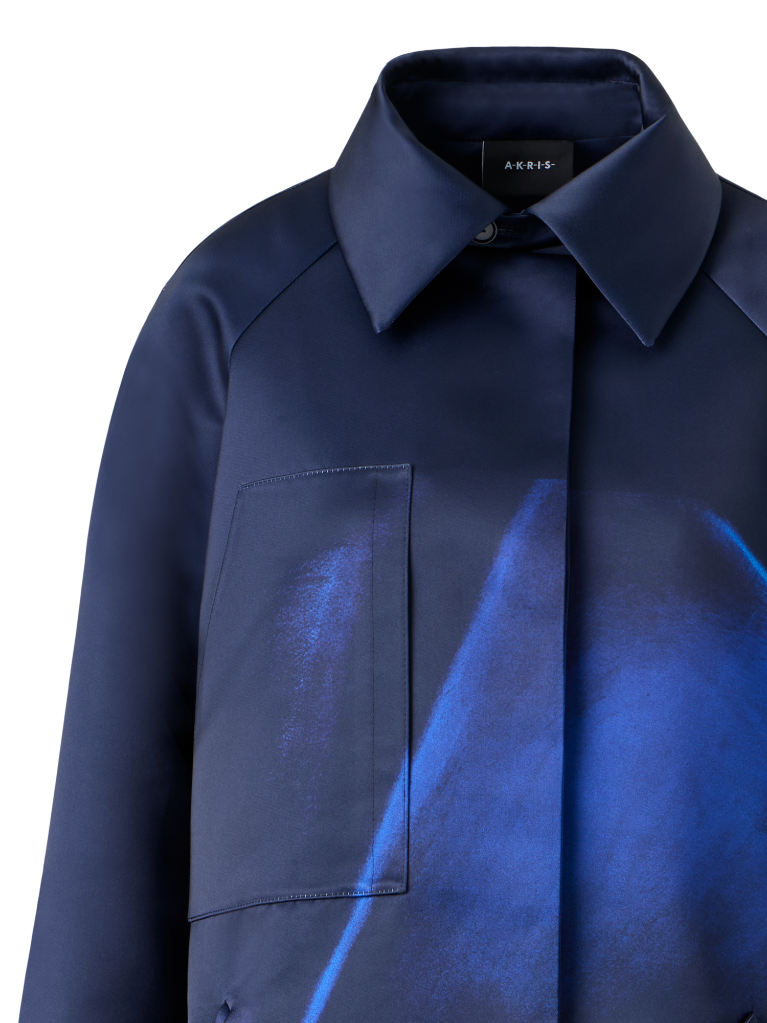 Designer Oversized Coat in Alyson's Cyanotype Print - blue - multicolor