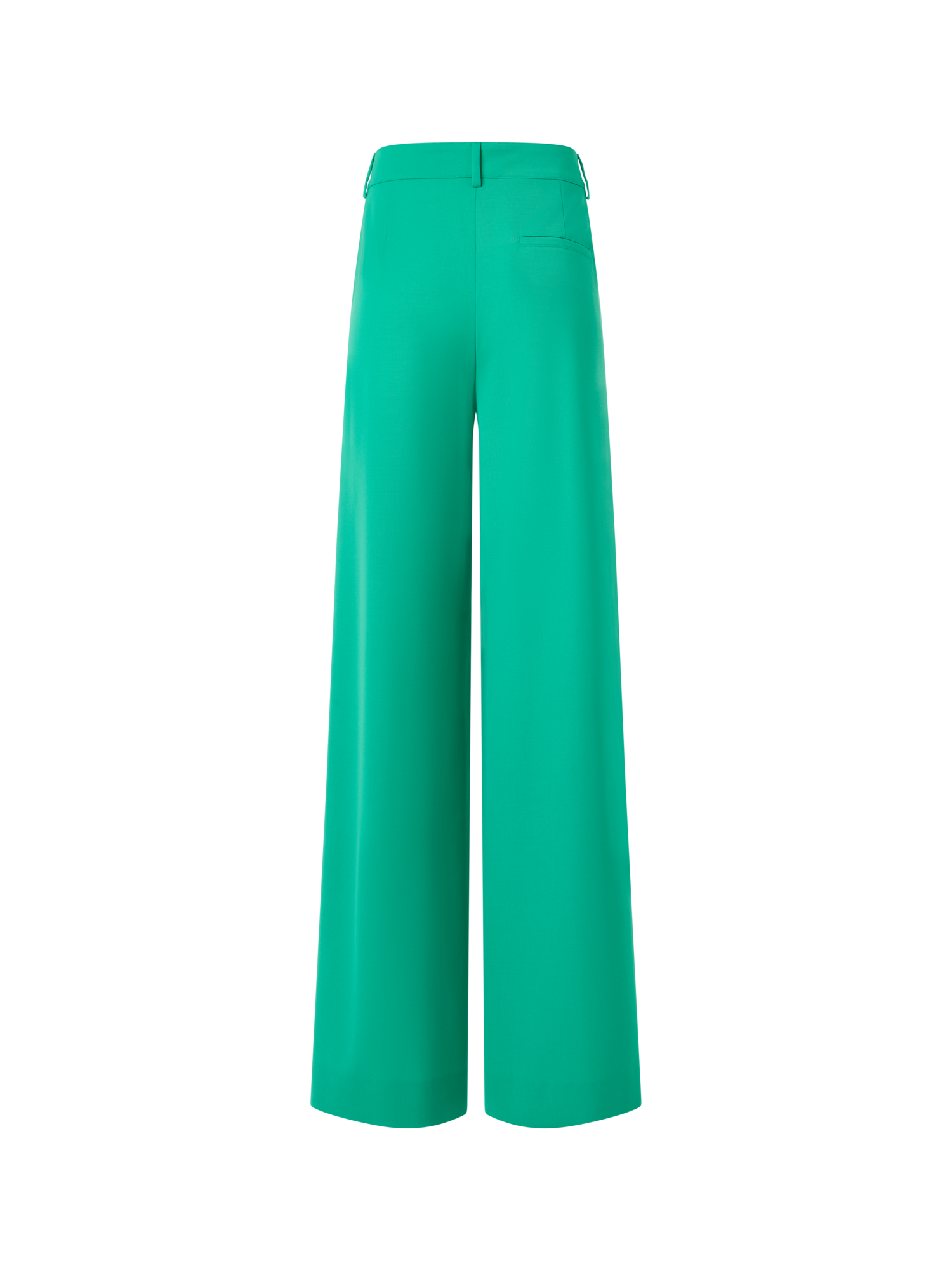 Designer Cassie Flared Wide-Leg Pants in Wool Gabardine - green
