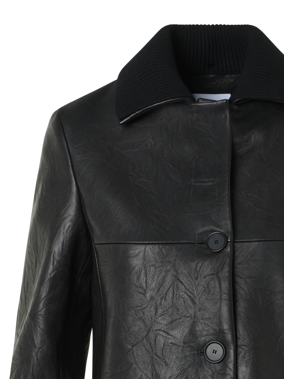Designer Crinkled Lamb Nappa  Jacket - black