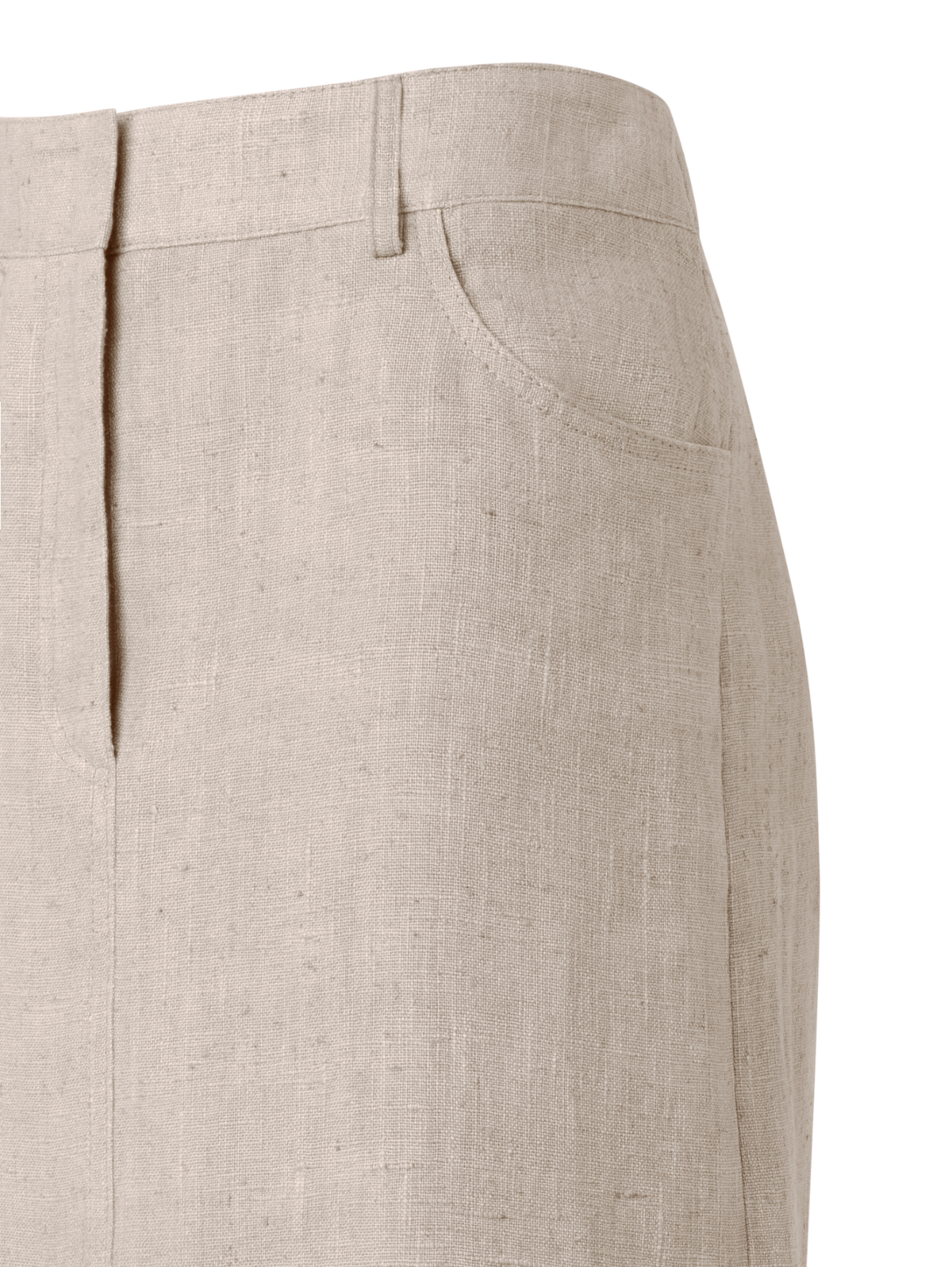 Designer Long Pencil Skirt in Linen - neutral - pastel - beige