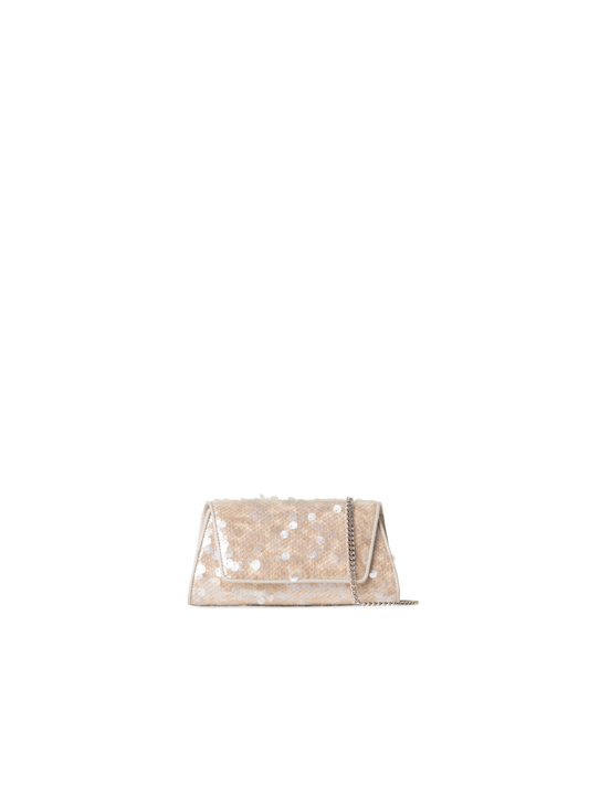 Designer Anouk Mini Trapezoid Clutch - neutral - pastel - ecru - pink - white