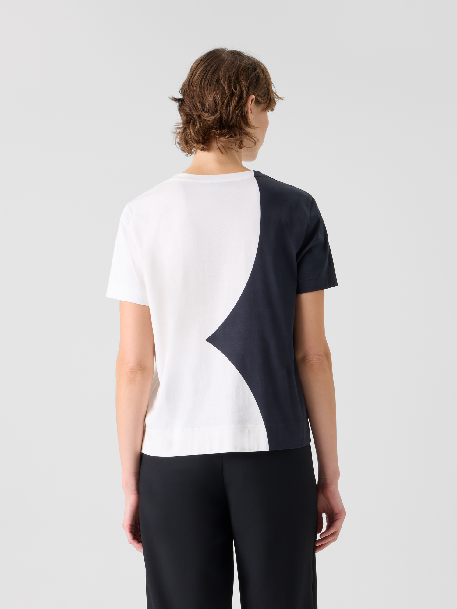 Designer Relaxed Cotton T-Shirt with Cloud Print - multicolor 