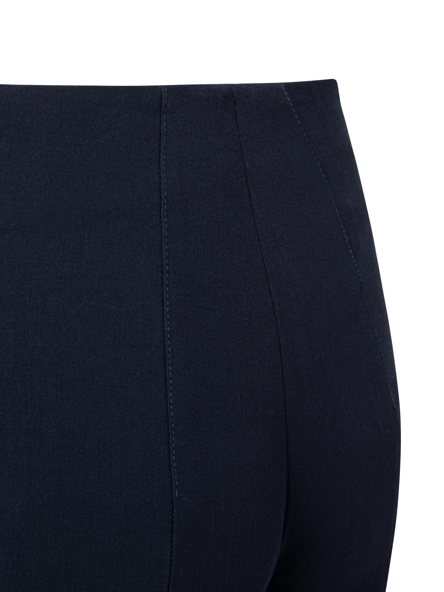 Designer Slim Wool Double-Face Pants - navy - blue