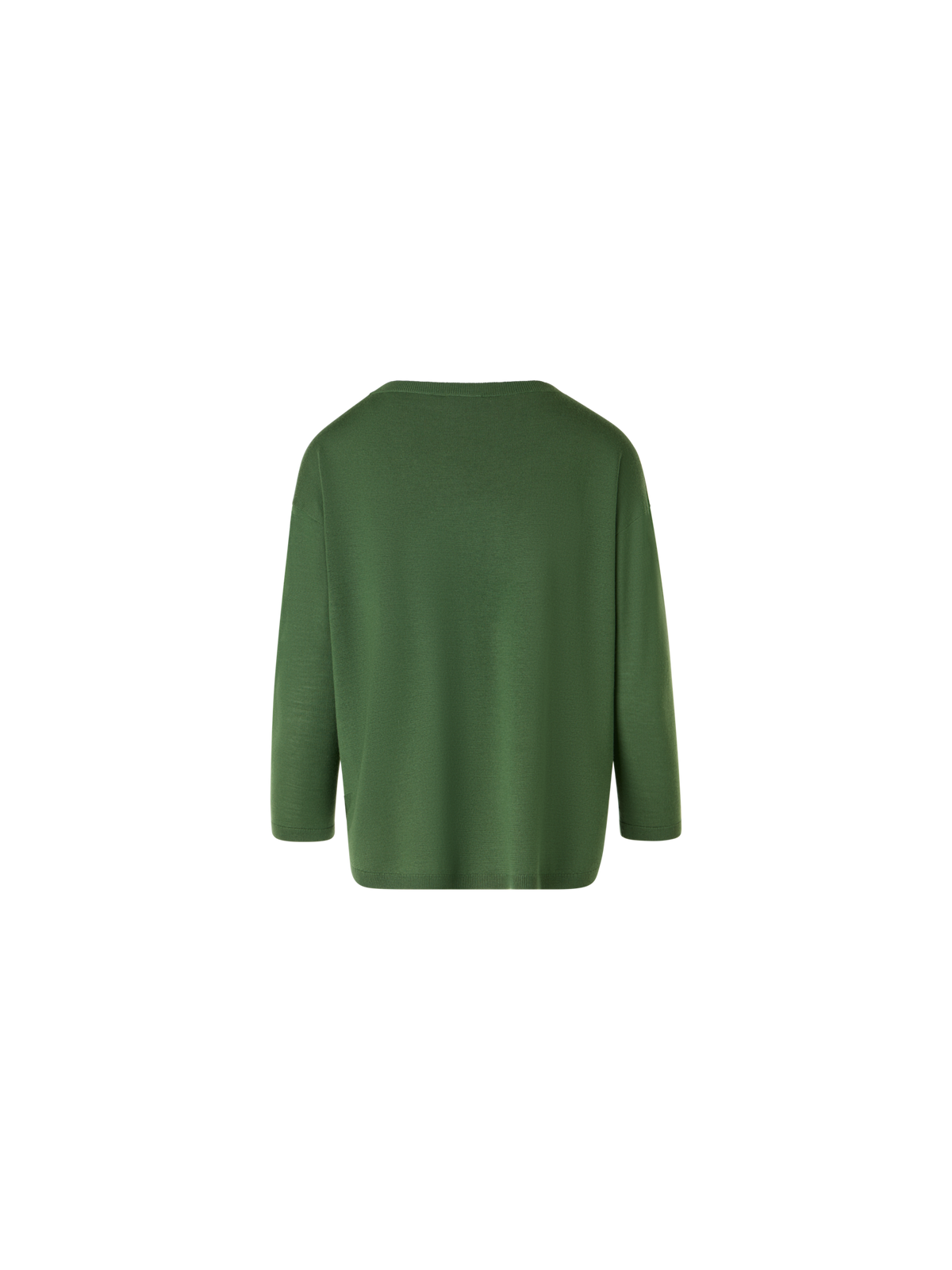 Designer Bracelet-Sleeve Merino Wool Knit Pullover - green