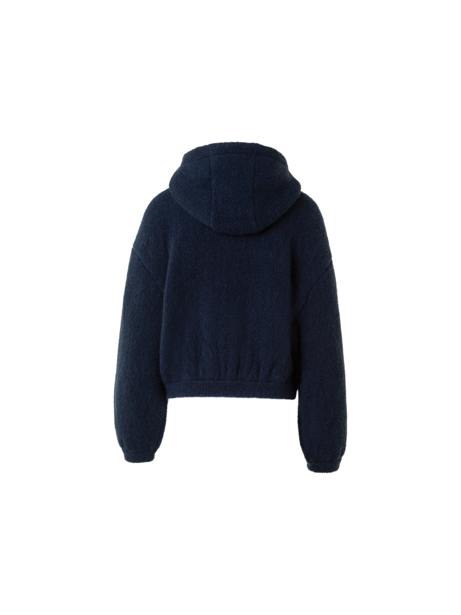 Designer Ultra-Soft Cashmere Silk Bouclé Zip Hoodie - neutral - navy - blue