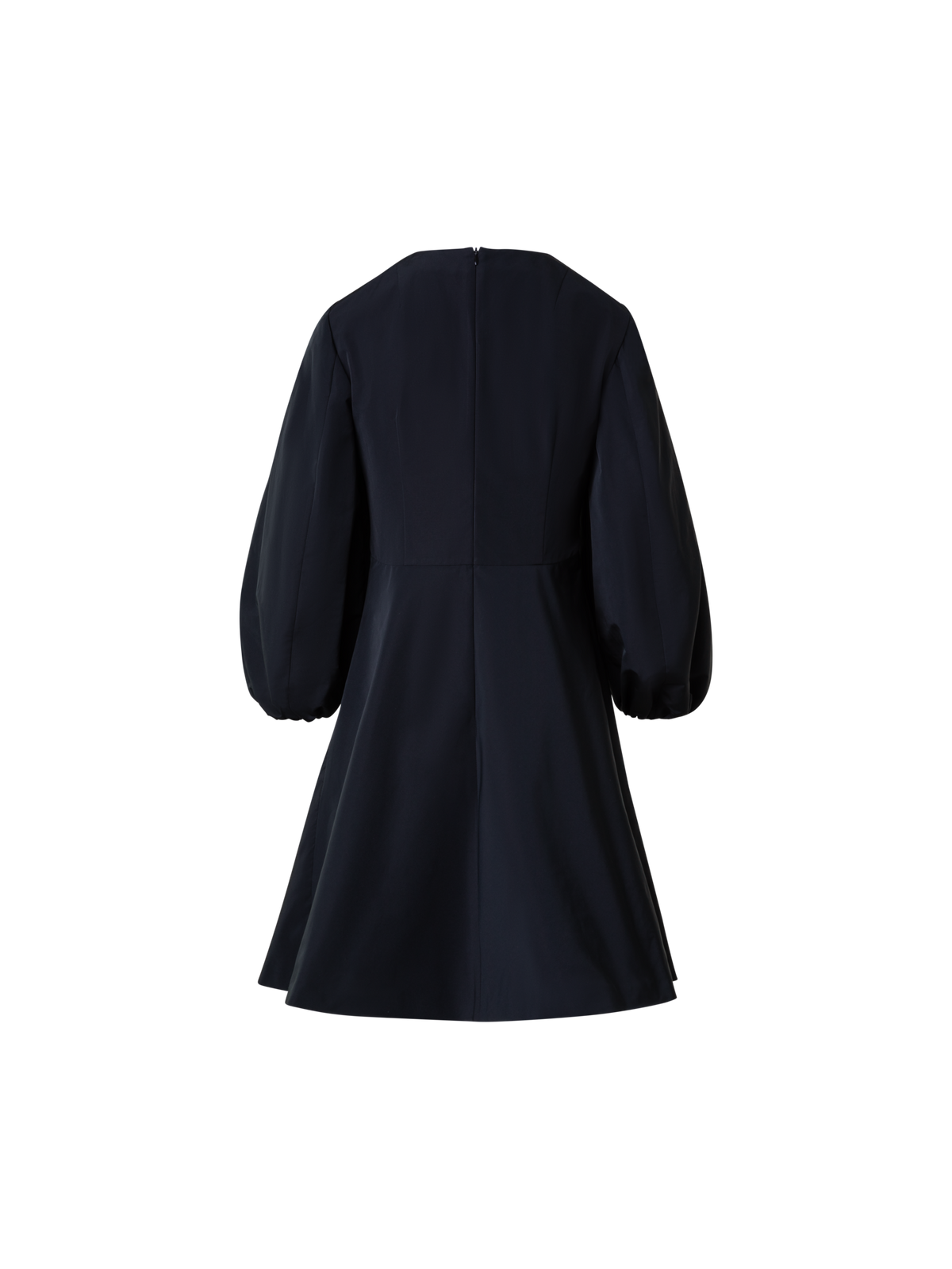 Designer Flared Dress With Volume Sleeves - black