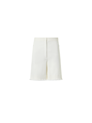 Designer Filia Cotton Stretch Denim Bermuda Shorts - white