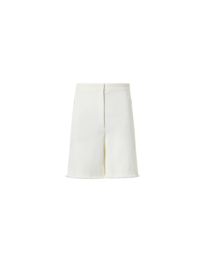 Designer Filia Cotton Stretch Denim Bermuda Shorts - white