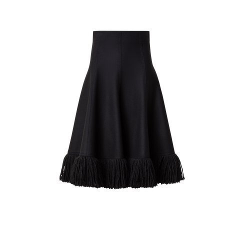 Midirock aus Taglio Vivo mit Fransen