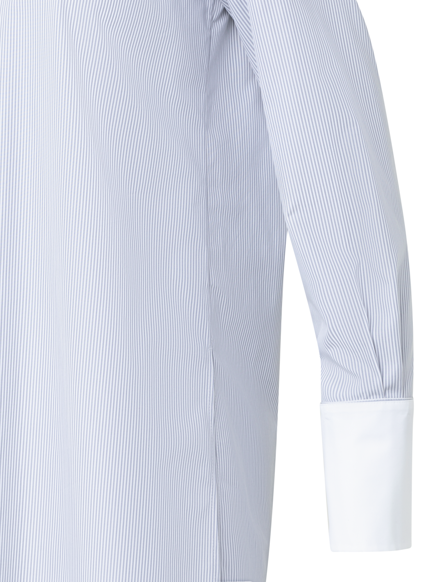 Designer Striped Cotton Tunic with White Collar - blue - multicolor