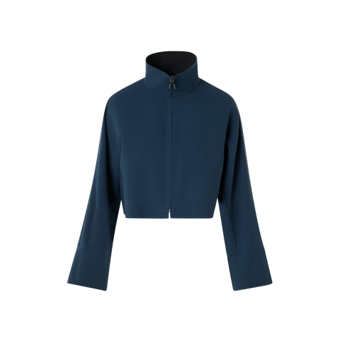 Kurze Jacke aus Baumwoll-Doubleface