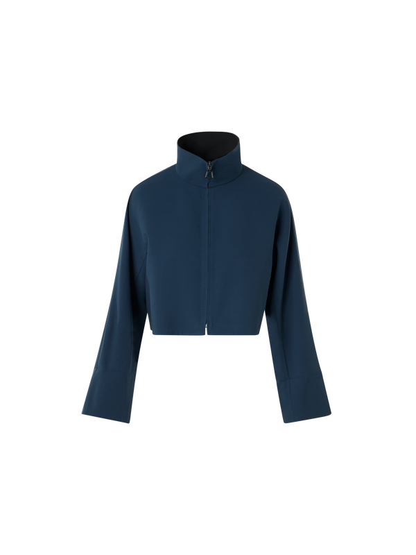 Designer Cropped Jacket in Cotton Double-Face - black - neutral - navy - blue