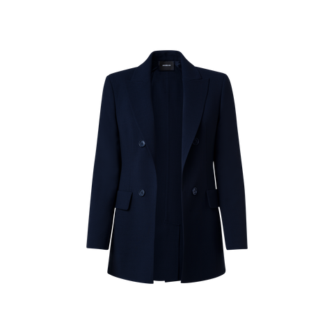 Langer Blazer aus Woll-Doubleface