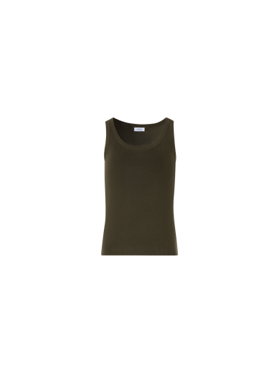 Designer Sleeveless Cotton Knit Top - green