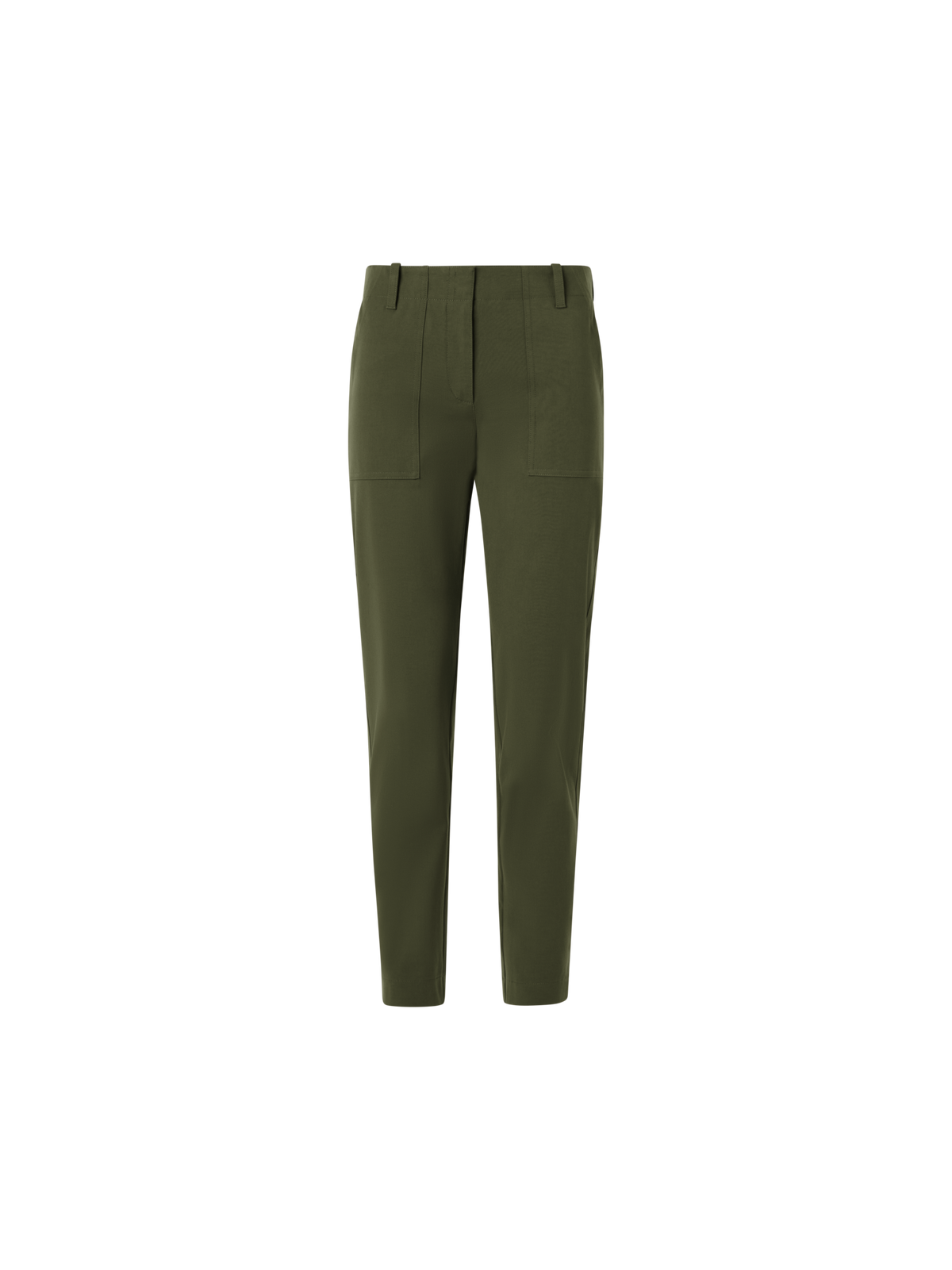 Designer Franco Cargo Tapered-Leg Pants in Bi-Stretch Cotton Gabardine - green