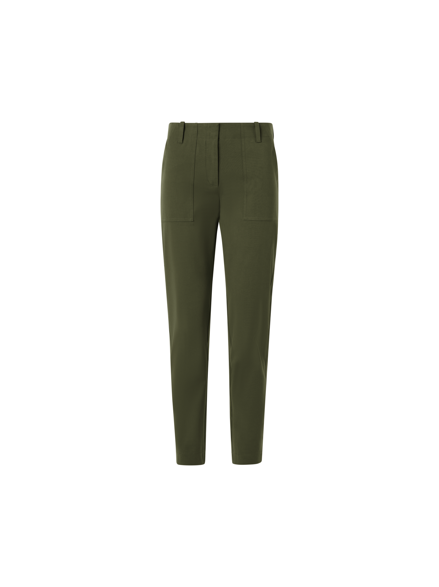 Designer Franco Cargo Tapered-Leg Pants in Bi-Stretch Cotton Gabardine - green