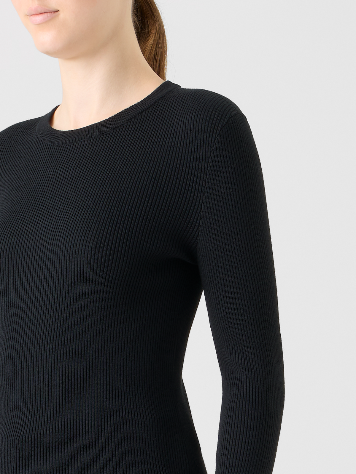 Designer Back Dot Cut-Out Merino Sweater - black #editorial
