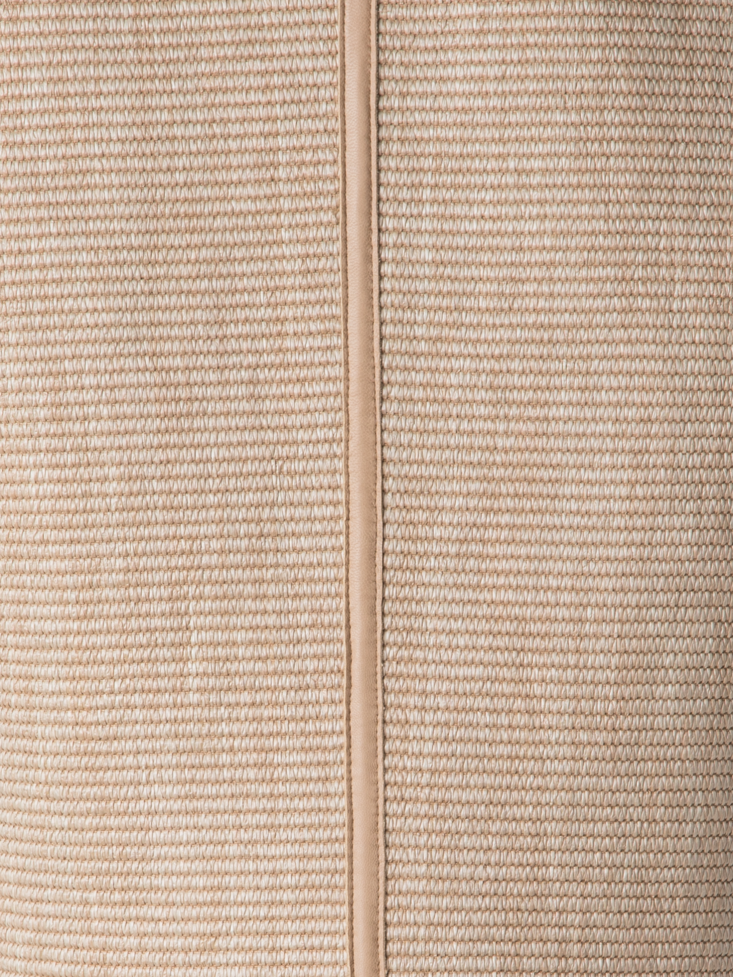 Designer Gilet in Soft Cotton Raffia with Leather Trim - neutral - beige