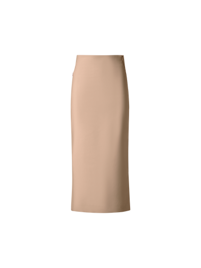 Designer Long Pencil Skirt in Cotton Double-Face - neutral - pastel - beige