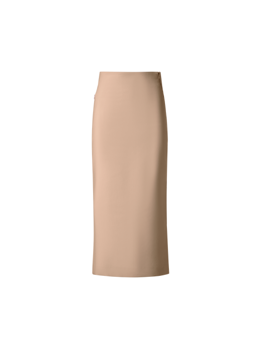 Designer Long Pencil Skirt in Cotton Double-Face - neutral - pastel - beige