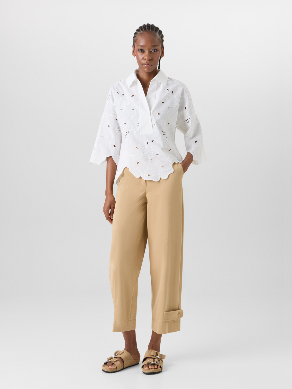 Designer Fraser Pants in Cotton Gabardine - beige #editorial