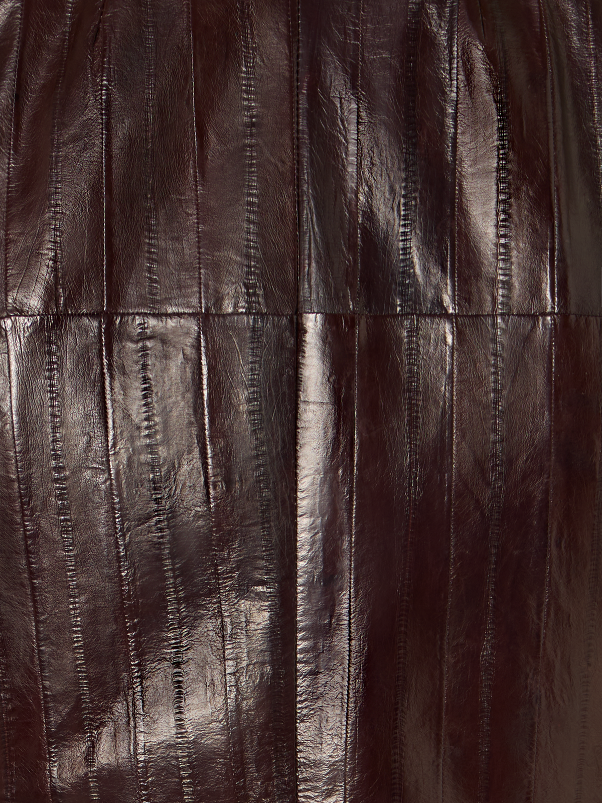 Designer Fitted Lacquered Eel Leather Jacket - brown