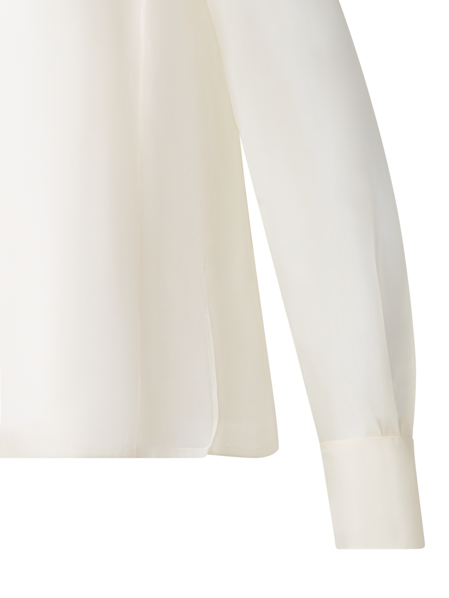 Designer Sheer Silk Organza Blouse - neutral - ecru - white