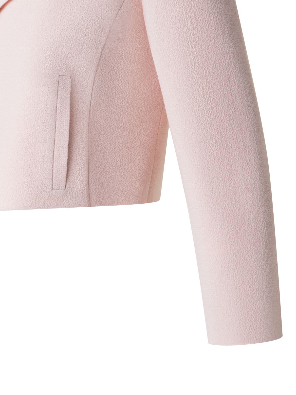 Designer Short Wool Crêpe Double-Face Jacket - pastel - pink
