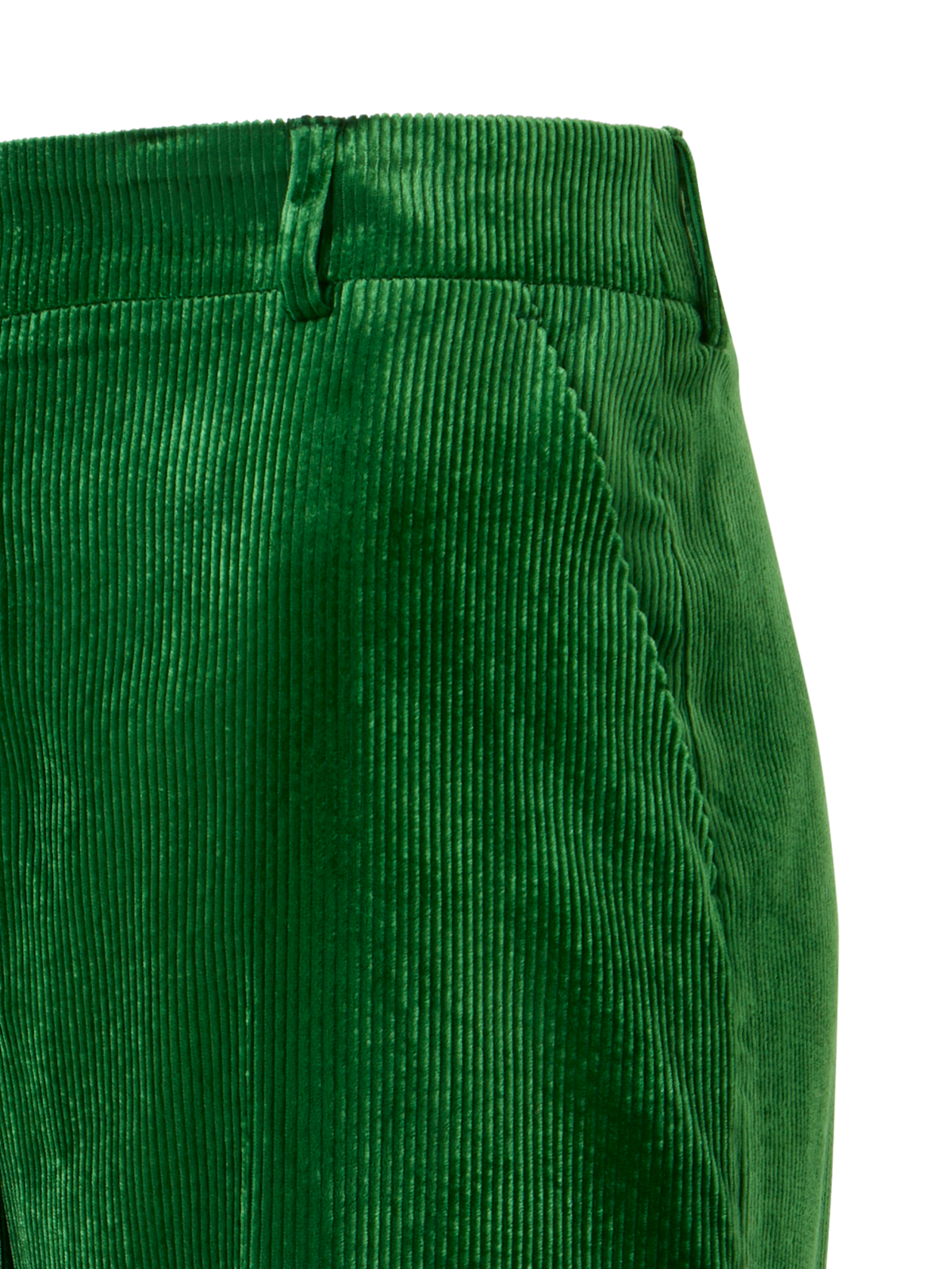 Designer Wide Leg Pants in Fluid Corduroy - green