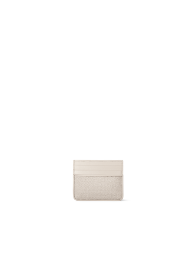 Designer Card Holder in Horsehair and Leather - ecru - beige