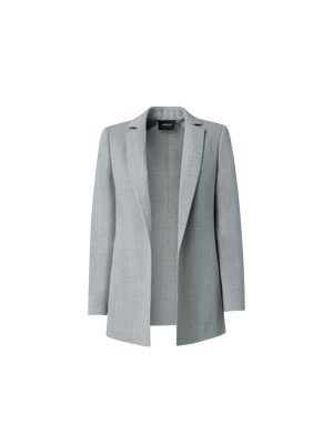 Designer Wool Double-Face Blazer with Elongated Lapel - grey