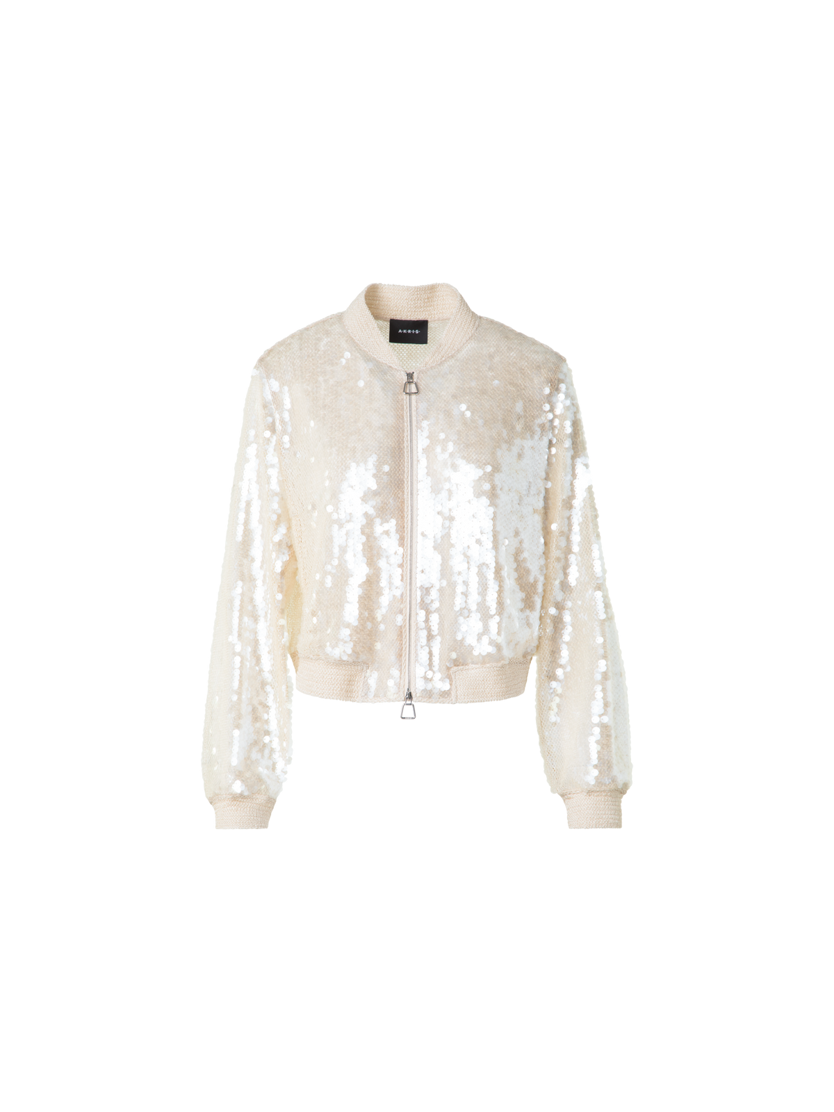 Designer Sequin Bomber Jacket - neutral - ecru - beige - white