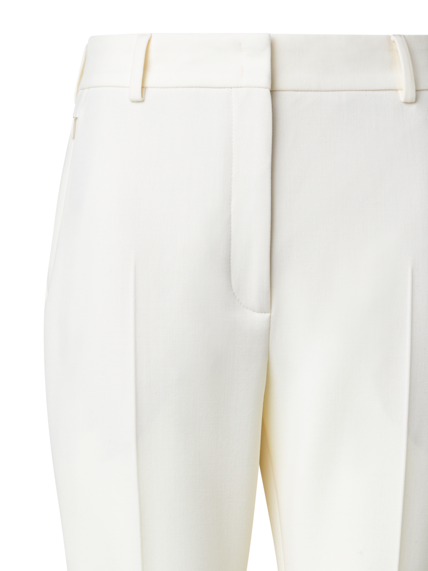 Designer Bootcut Wool Stretch Double-Face Pants - neutral - ecru - white