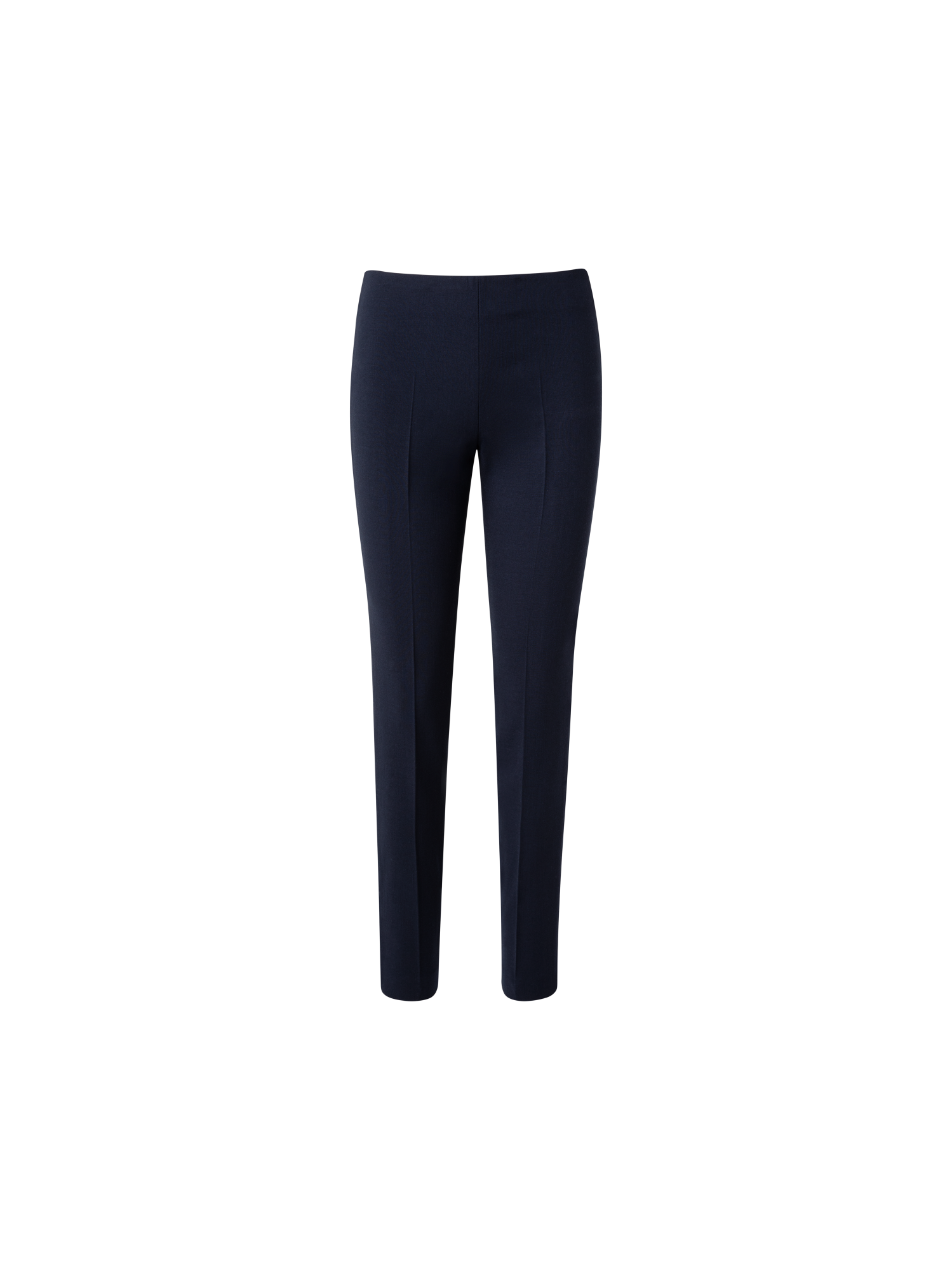 Designer Slim Wool Double-Face Pants - navy - blue