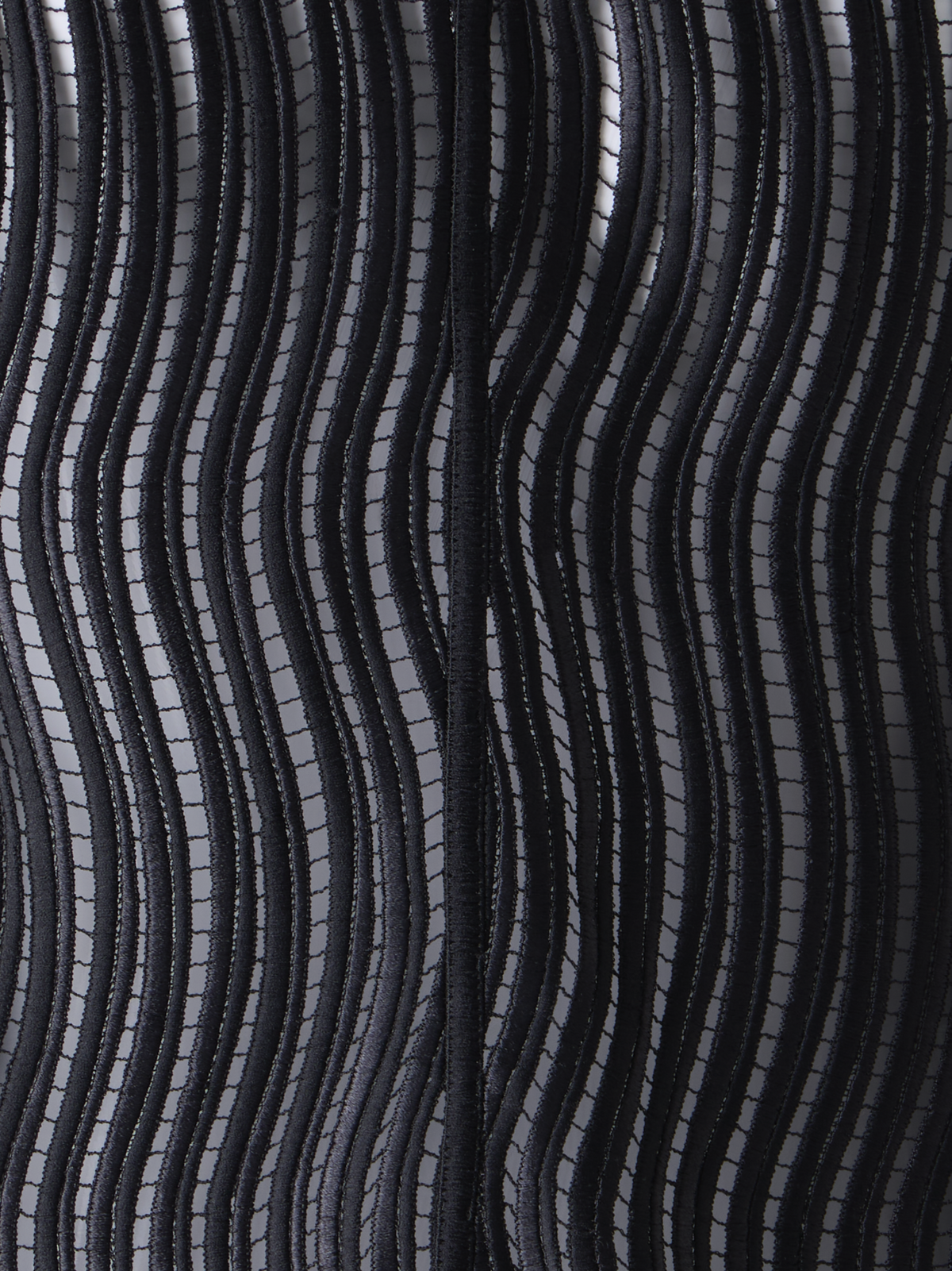 Designer Hekka Long Sheer Wave Guipure Jacket - black