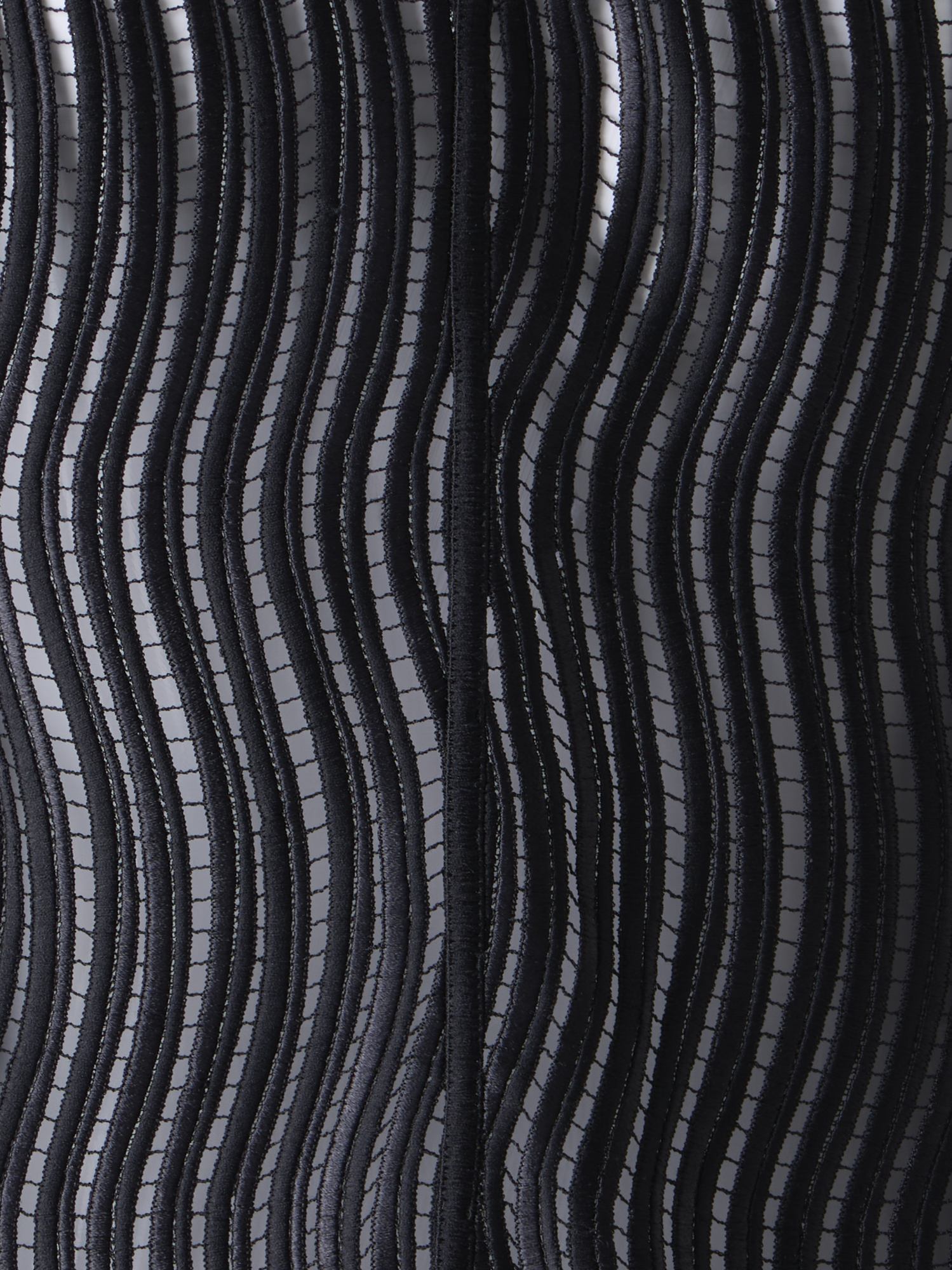 Designer Hekka Long Sheer Wave Guipure Jacket - black