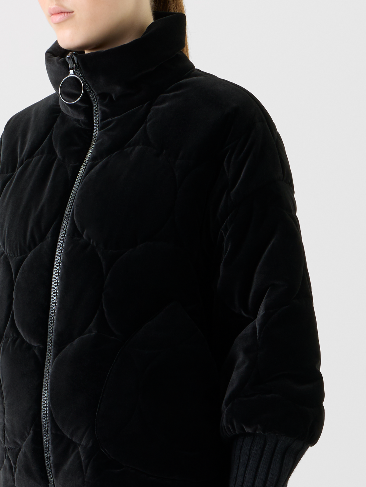 Designer Signature Dot Quilt Velvet Jacket - black - neutral #editorial