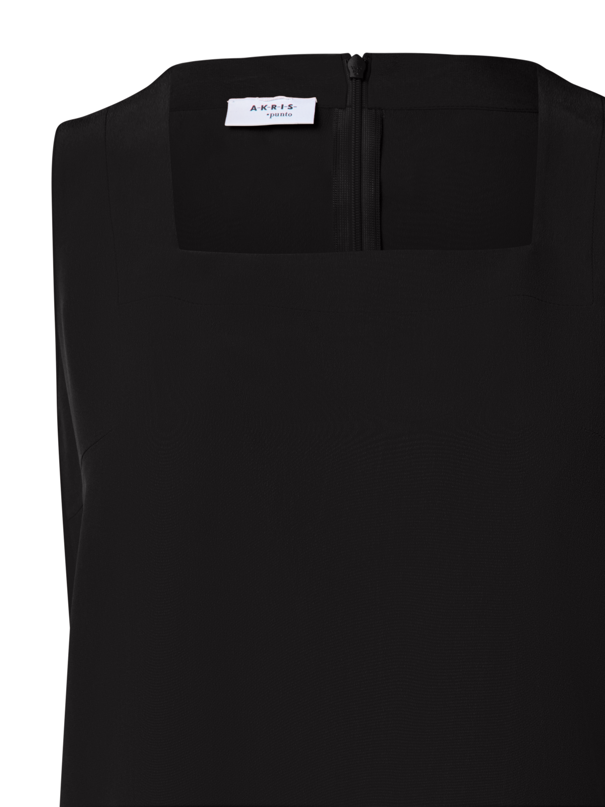 Designer Crêpe de Chine Square Neck Blouse - black