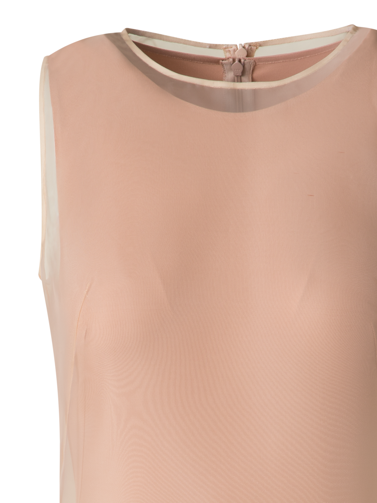 Designer Organza Mini Dress with Waves - pastel - beige