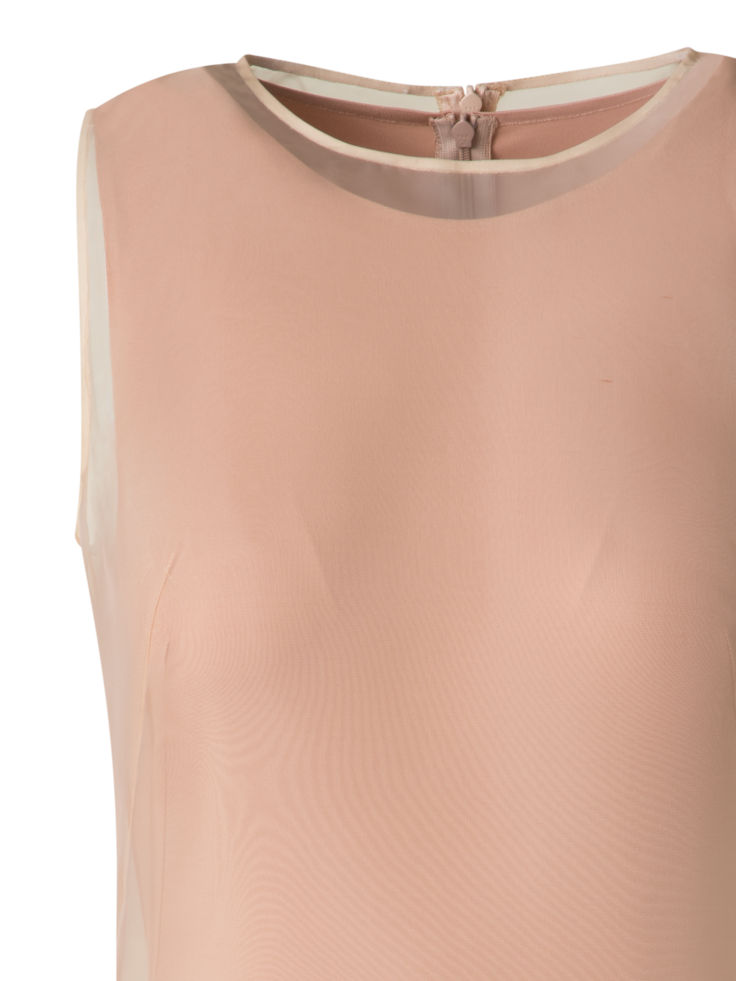 Designer Organza Mini Dress with Waves - pastel - beige