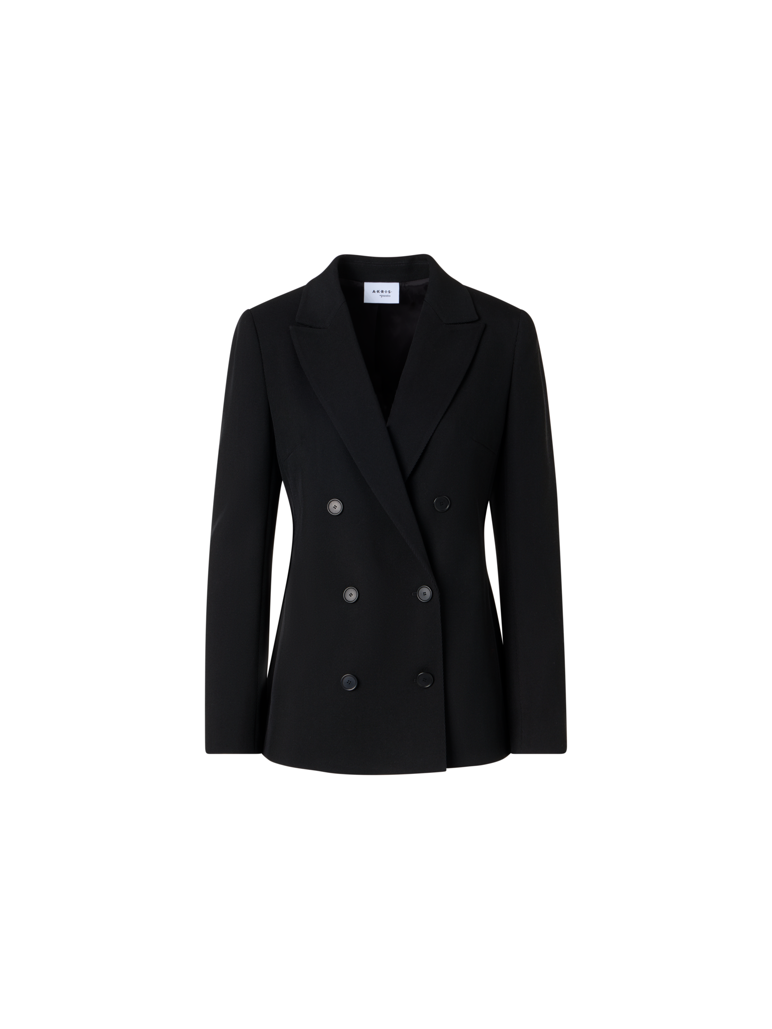 Designer Long-Sleeve Wool Tricotine Jacket - black
