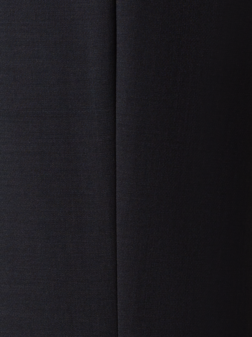 Designer Straight Wool Double-Face Pants - black