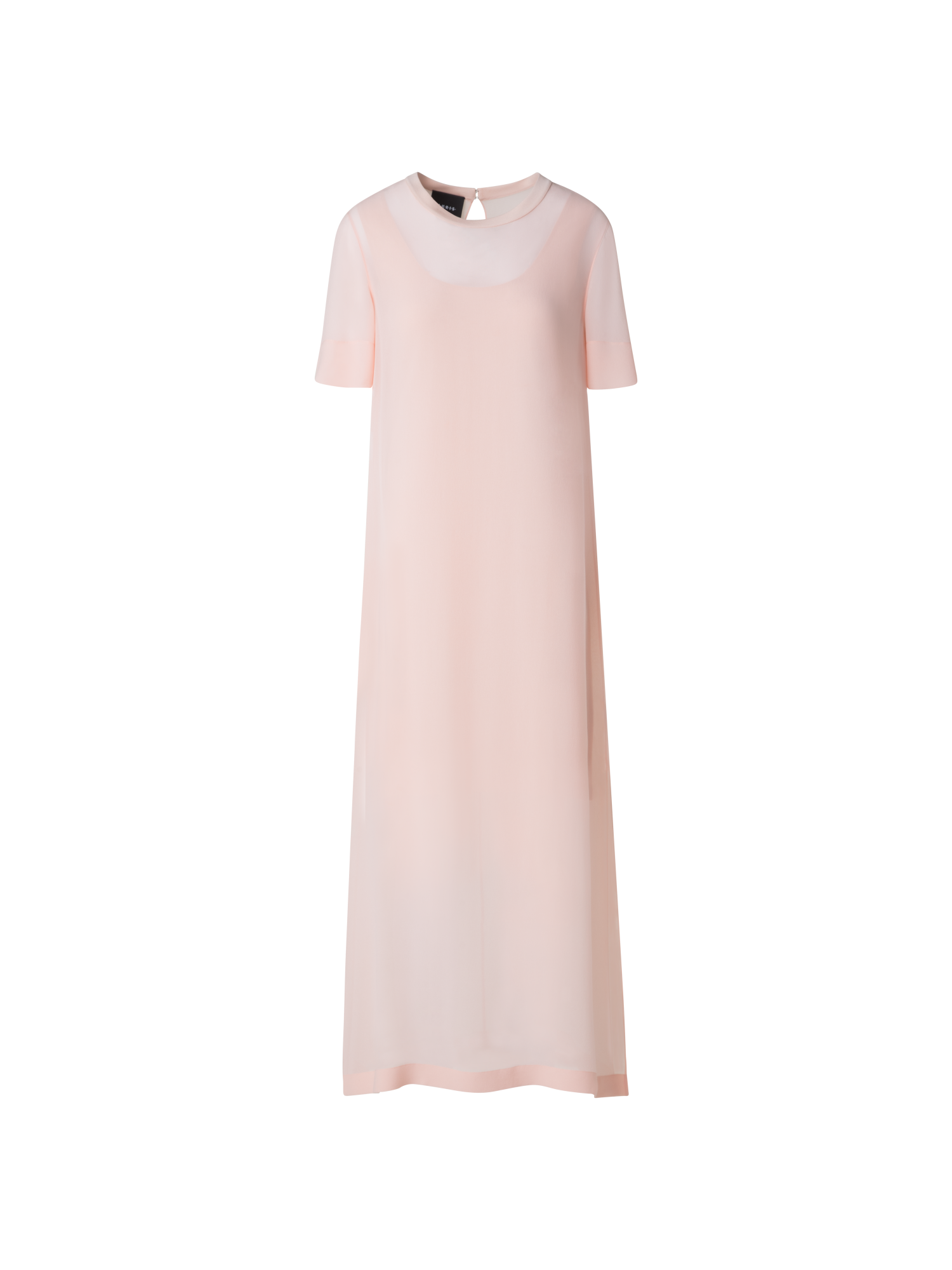 Designer Long Silk T-Shirt Dress - pastel - orange