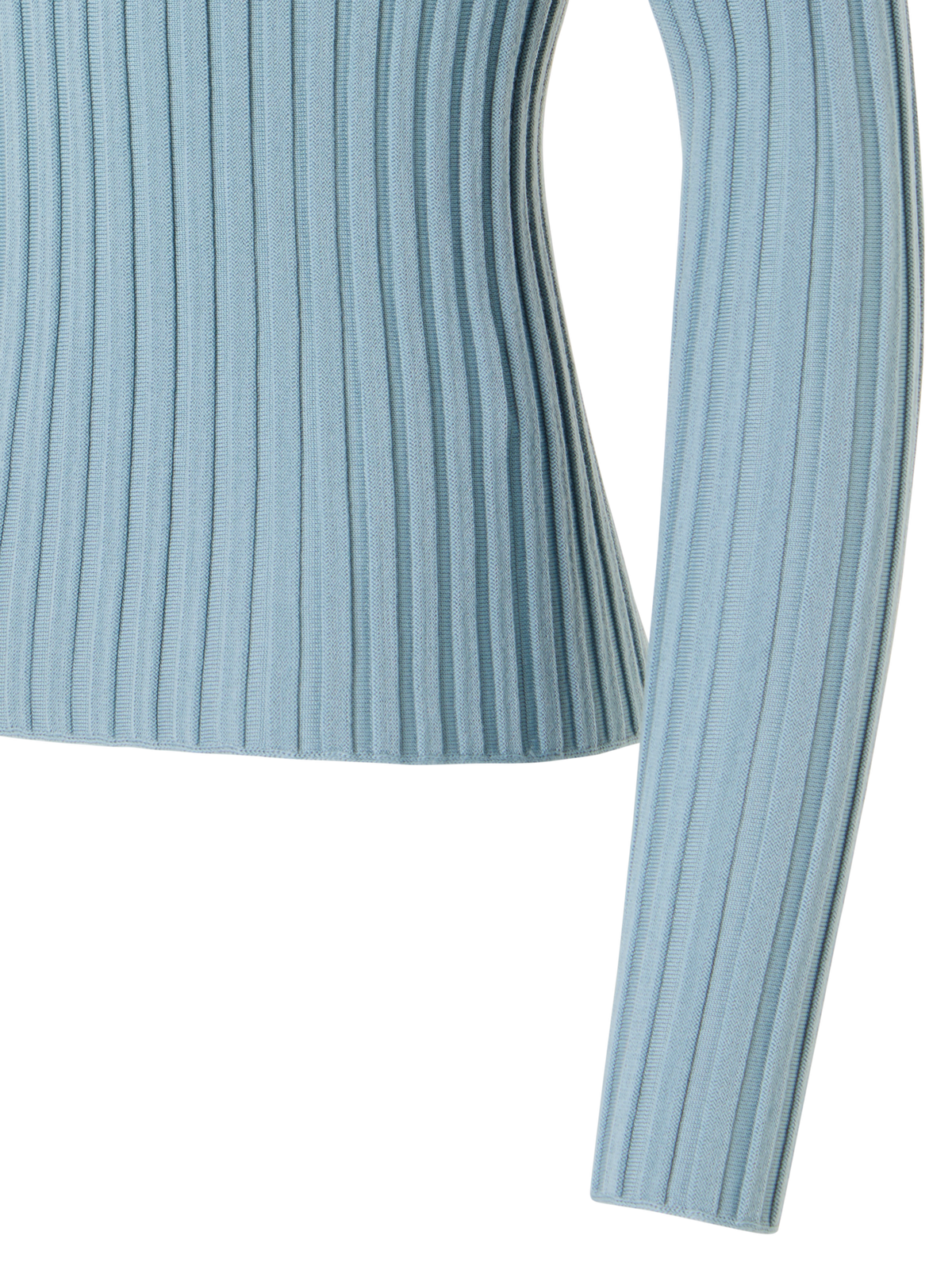 Designer Reversed Rib Merino Knit Turtleneck - blue