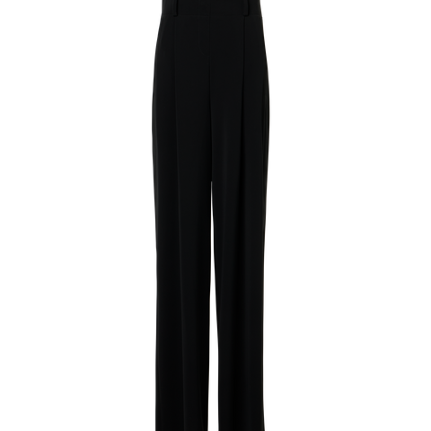 Weite Lasercut-Crêpe-Hose mit hoher Taille