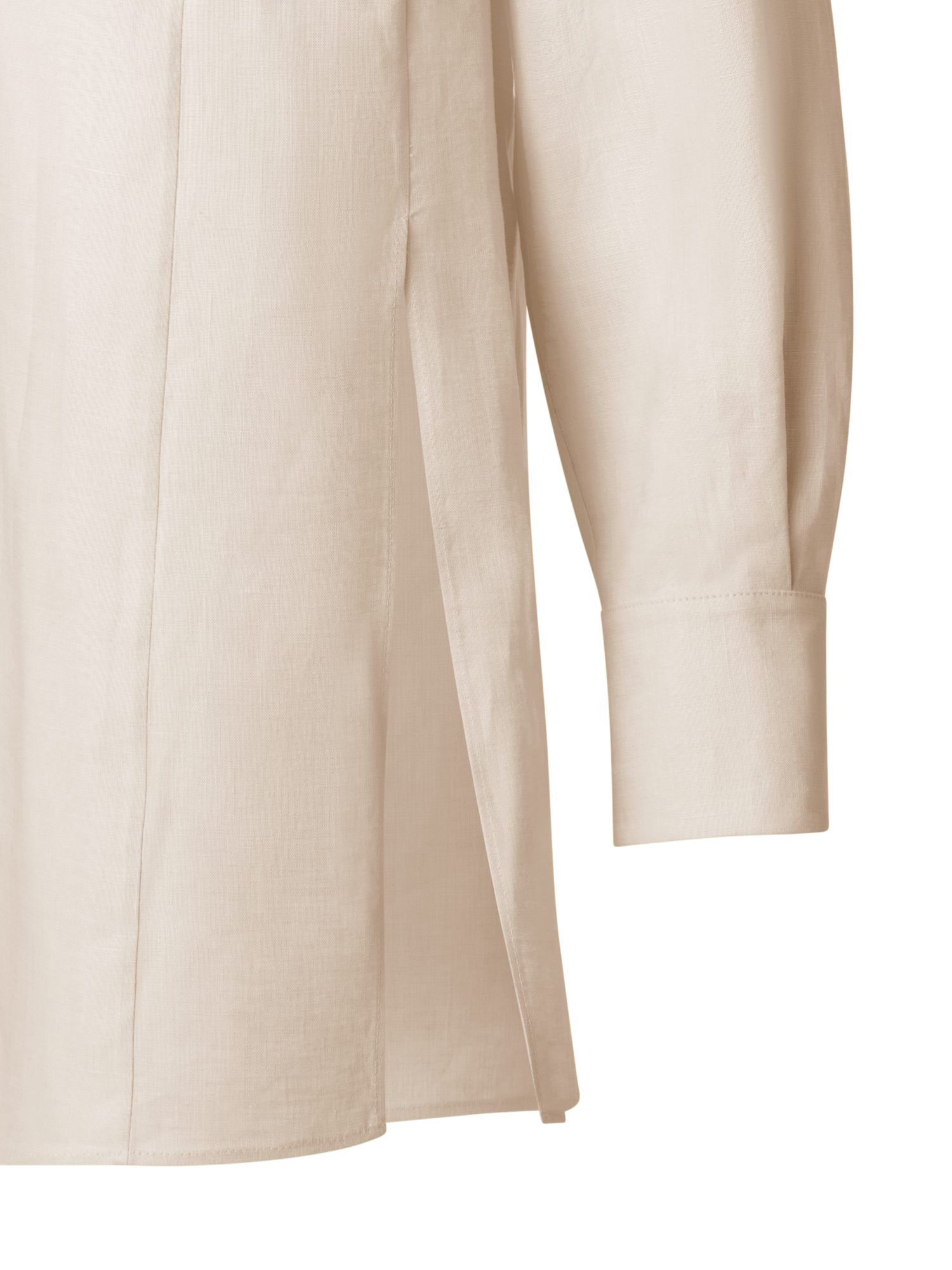 Designer Oversized Tunic Blouse in Linen - neutral - pastel - beige